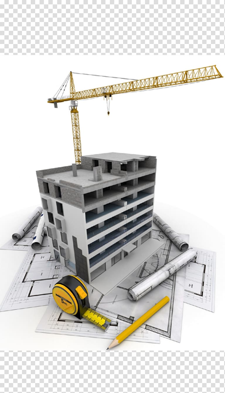 gray building and yellow crane artwork, Architectural engineering Building information modeling Construction management, Construction worker transparent background PNG clipart