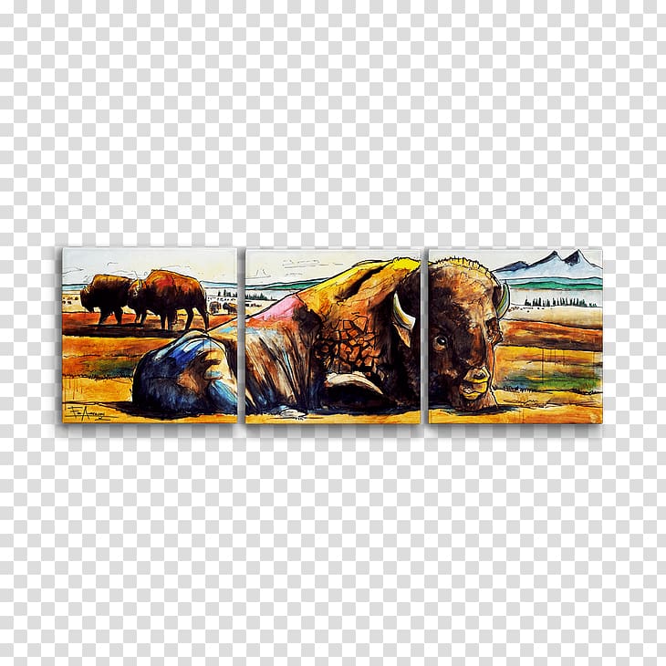 Fine art Architecture American bison Artist, wooden plaque material transparent background PNG clipart