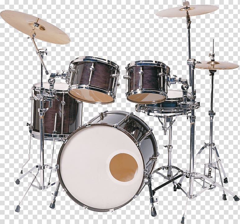 black and brown drum set, Drumkit transparent background PNG clipart