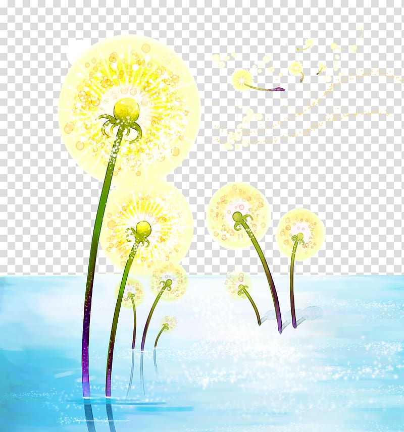 Watercolor painting Fundal Illustration, Water Dandelion transparent background PNG clipart