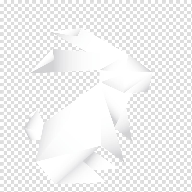 White Black Petal Angle, white origami rabbit transparent background PNG clipart