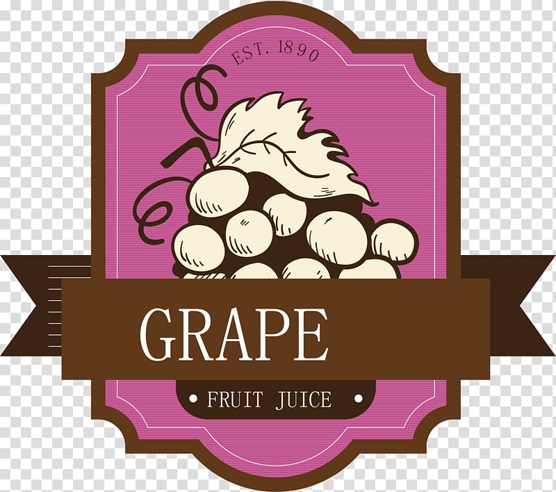 Juice Fruit, Grape label transparent background PNG clipart