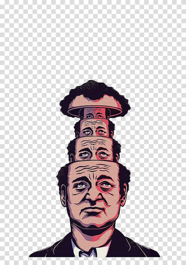 Bill Murray Groundhog Day Phil Film poster, Layers skull man transparent background PNG clipart