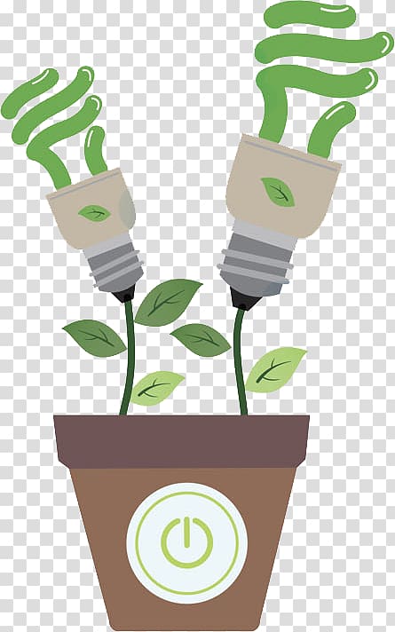 Compact fluorescent lamp Cartoon, Creative energy saving lamp transparent background PNG clipart