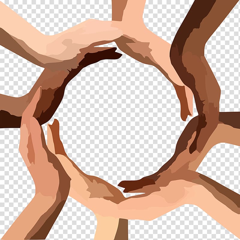 hands of people forming circle illustration, United States Employment discrimination Racism Race, Solidarity\'s hand transparent background PNG clipart