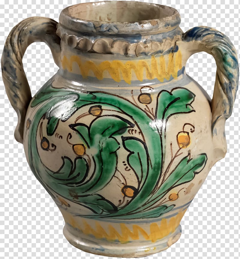 Pottery Porcelain Ceramic Jug Vase, Vintage porcelain ornaments transparent background PNG clipart