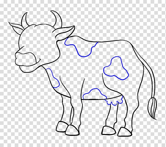 Cattle Drawing Cartoon Line art, irregular background shading transparent background PNG clipart