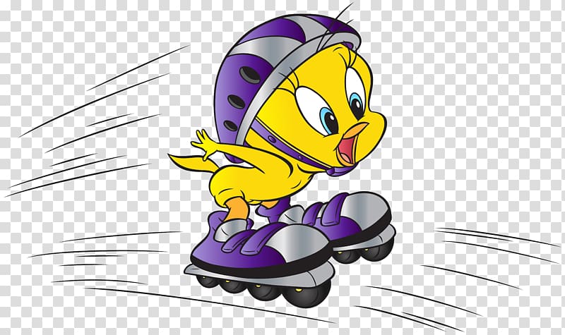 Tweety Bird , Tweety Cartoon, Tweety with Roller Skates transparent background PNG clipart