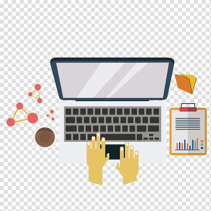 person operating laptop beside clipboard and coffee cup , Computer case Computer keyboard Laptop, computer office transparent background PNG clipart