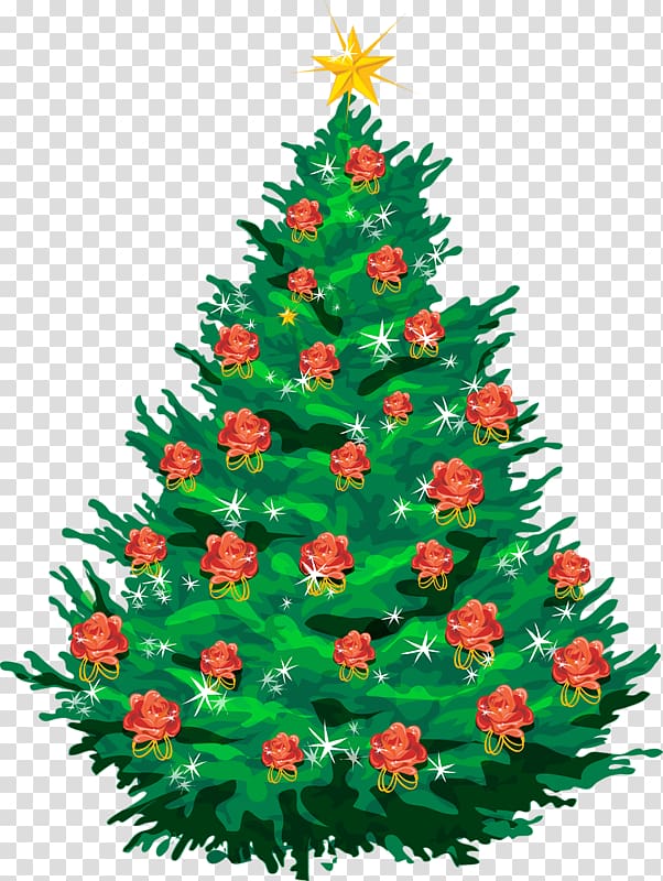 Christmas tree , Rose Christmas Tree transparent background PNG clipart