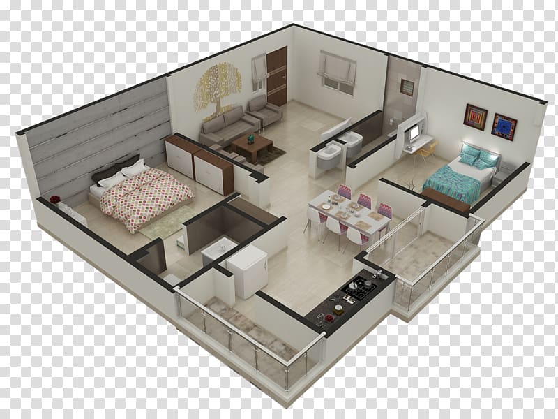 3D floor plan Apartment House plan, apartment transparent background PNG clipart