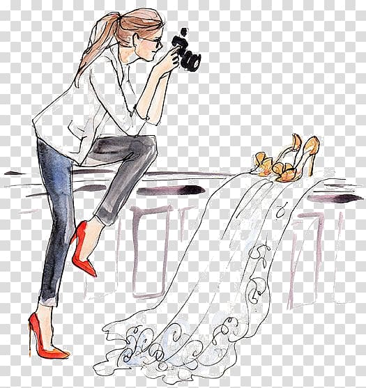 Woman taking of pair of yellow sandals graphic, Karizmah Dance Shoes & Boots  Fashion illustration Drawing, Painted high heels female grapher shooting  transparent background PNG clipart | HiClipart