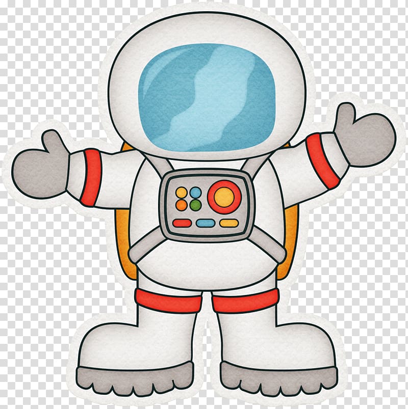 astronaut illustration, Astronaut Cartoon Outer space , Pretty cartoon robot transparent background PNG clipart