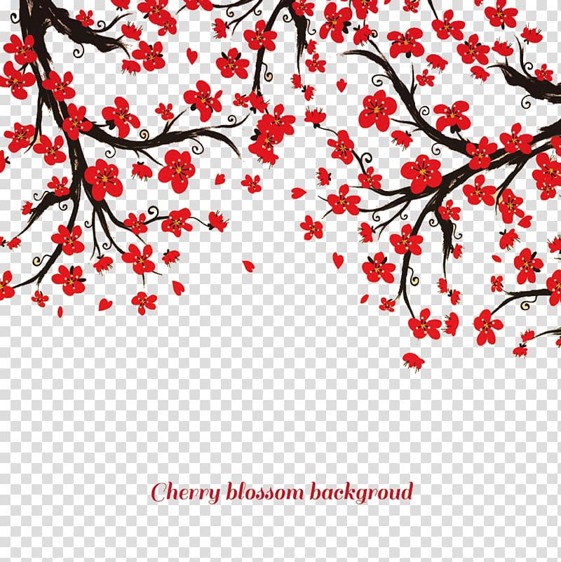 dream hand-painted cherry trees buckle free material transparent background PNG clipart
