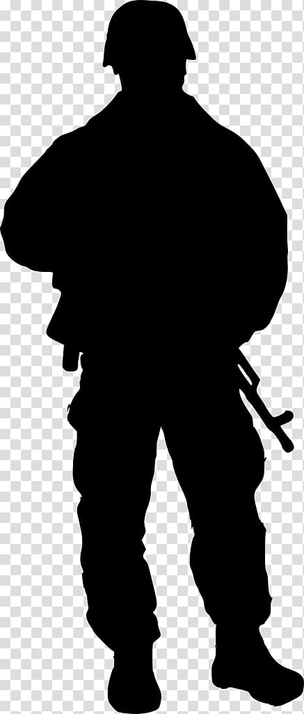Silhouette Soldier Drawing, Silhouette transparent background PNG clipart