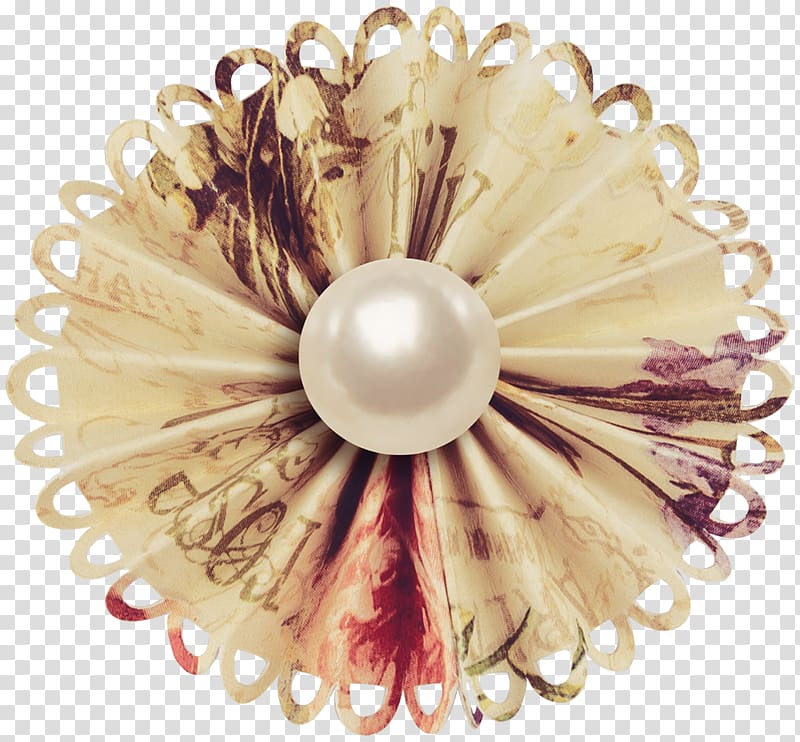 Paper Flower Woven fabric Creativity , Decorative pearls transparent background PNG clipart