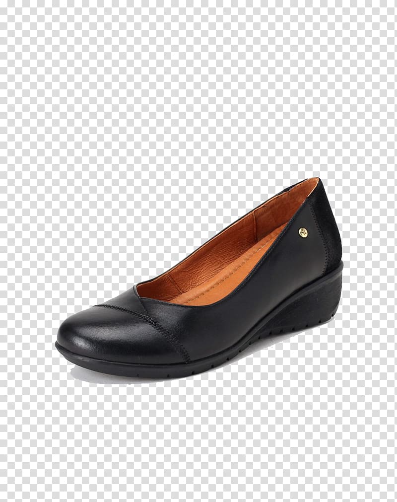 Ballet flat Shoe Casual, School Gaoyan casual black shoes first layer of leather round transparent background PNG clipart