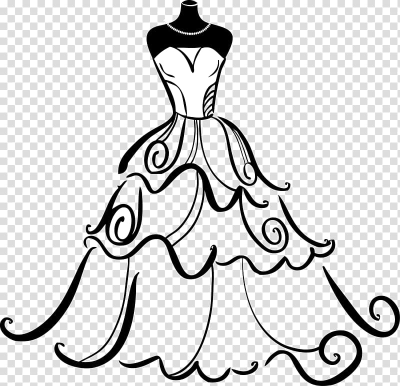 white and black straight-across dress , Wedding dress Gown Bride , wedding transparent background PNG clipart