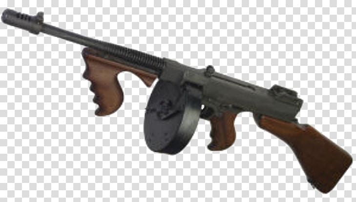 Assault rifle Thompson submachine gun Firearm Weapon, Tommy transparent background PNG clipart