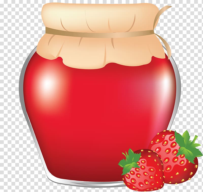 Jar Fruit preserves , Strawberry jam transparent background PNG clipart