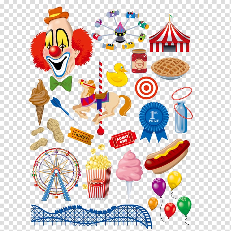 Traveling carnival Circus Clown, Cartoon Clown material will transparent background PNG clipart