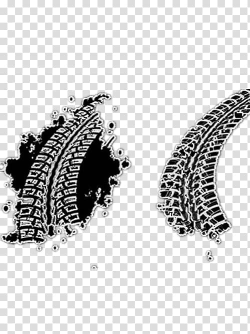 two vehicle tire trail illustrations, Car Tire Bicycle Tread, Wheels India free material transparent background PNG clipart