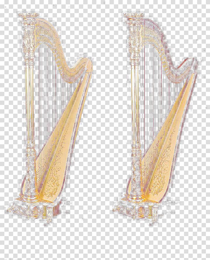 Konghou Harp Musical instrument, Free floating harp pull creative creative transparent background PNG clipart