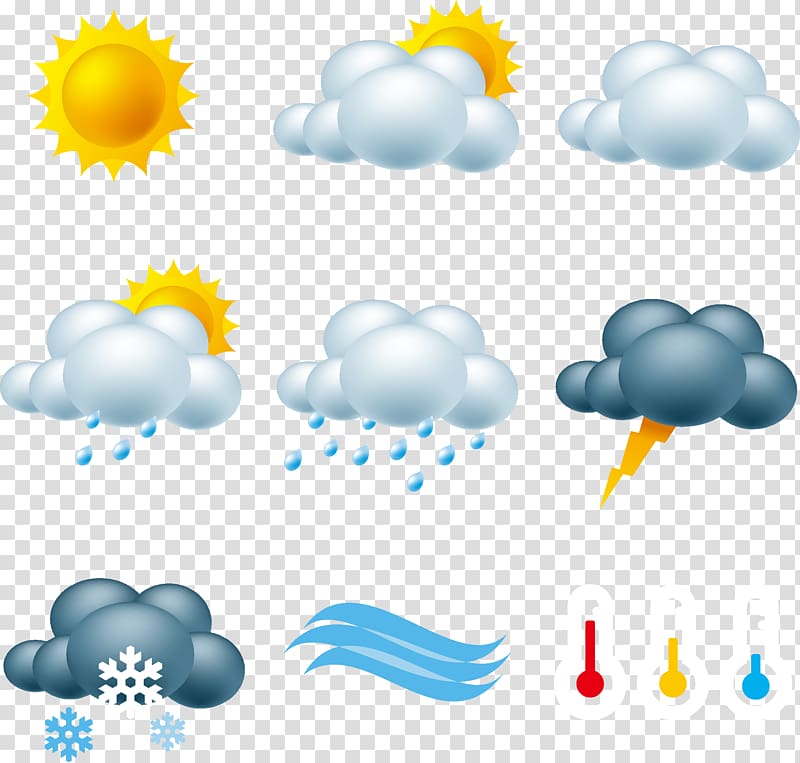 Assorted Weather Guide Illustration Weather Forecasting Icon