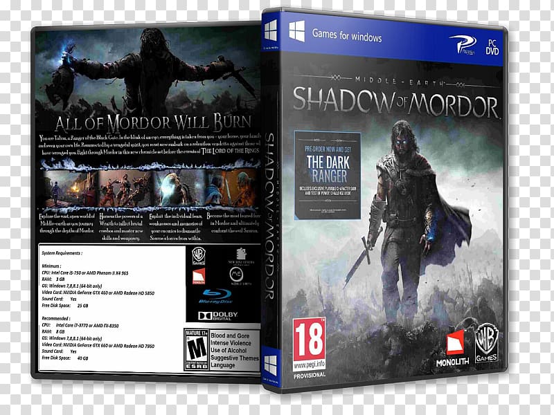 Xbox 360 Middle-earth: Shadow of Mordor Middle-earth: Shadow of War PlayStation 4 PC game, farmer’s dynasty transparent background PNG clipart
