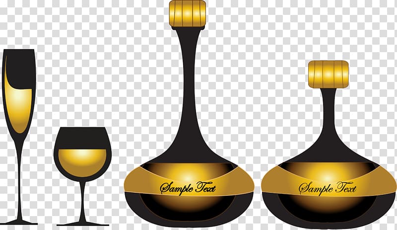 Red Wine Champagne Rosxe9 Bottle, material golden champagne transparent background PNG clipart