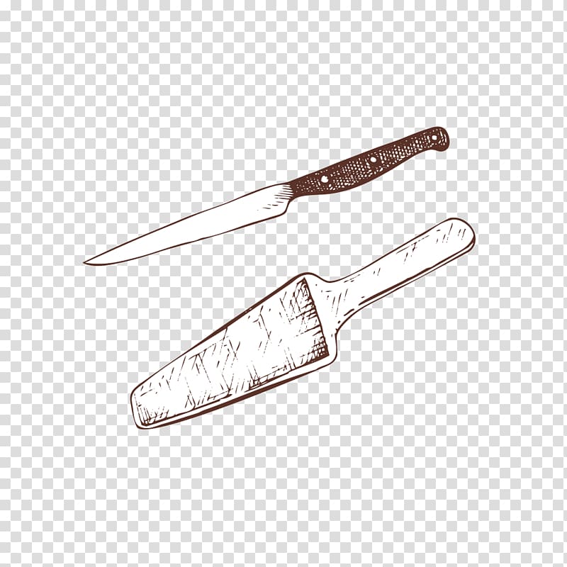 Knife Hand tool Kitchen utensil, Hand-painted kitchen tools transparent background PNG clipart