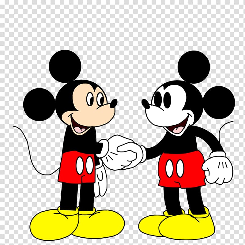 Mickey Mouse Minnie Mouse Oswald the Lucky Rabbit Handshake Cartoon ...