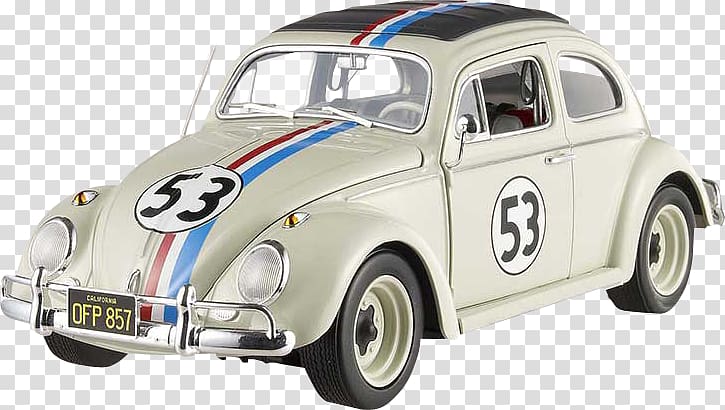 Herbie: The Love Bug Volkswagen Beetle Car Die-cast toy, car transparent background PNG clipart