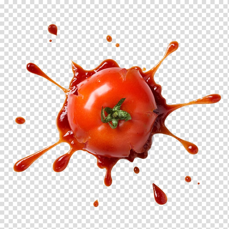 tomato on ketchup, Tomato Pizza Pasta Ketchup, Tomato splash transparent background PNG clipart