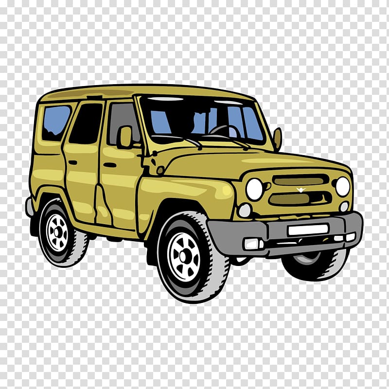 Jeep Car Off-road vehicle, Green jeep material transparent background PNG clipart