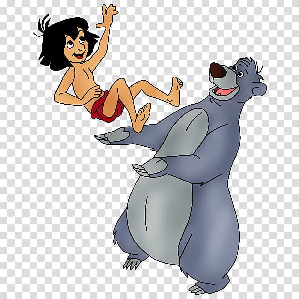 Mowgli jungle book and panther on tree open Vector Image