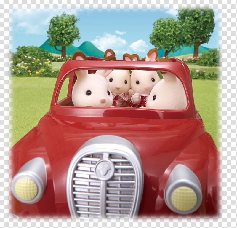 Car Family Sylvanian Families History European rabbit, calico critters transparent background PNG clipart