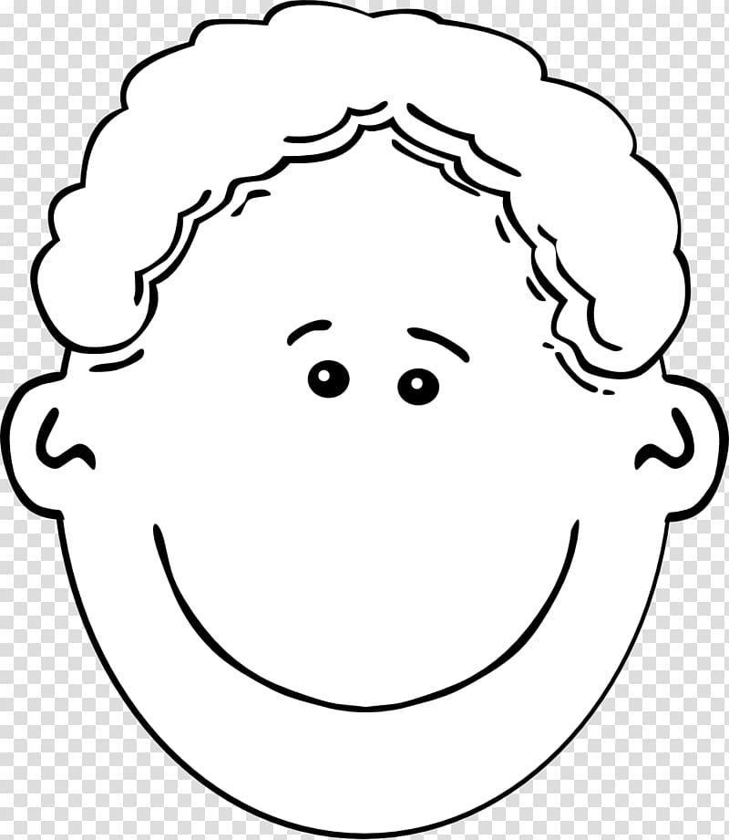 Smiley Black and white Face , Cartoon Boy Face transparent background PNG clipart