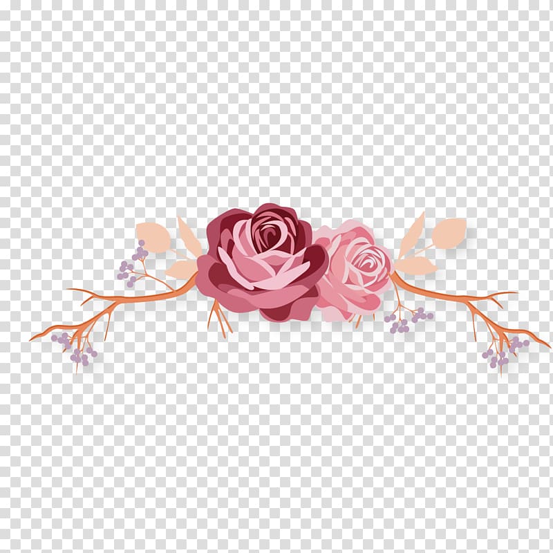 red and pink flowers illustration, Flower Rose, bouquet transparent background PNG clipart