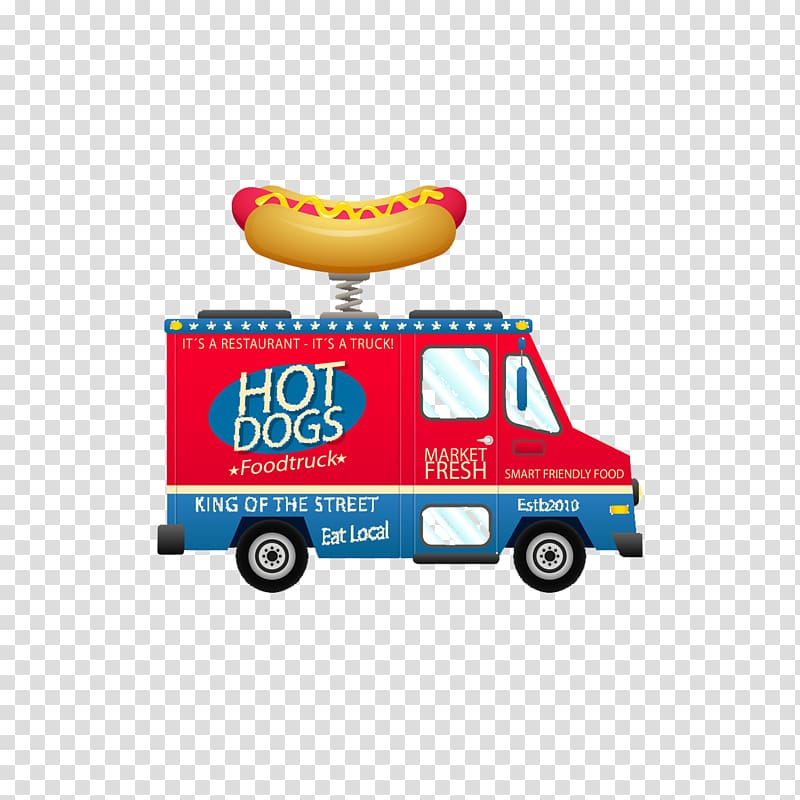 T&H Hot dog, Cartoon hot dog vans transparent background PNG clipart