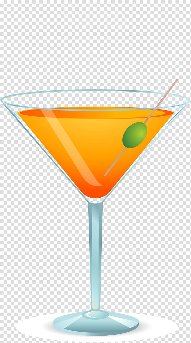 martini glass with yellow liquid , Cocktail Martini Orange juice , cocktail transparent background PNG clipart