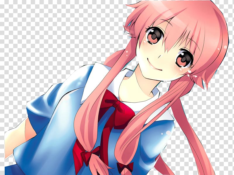Yuno Gasai Future Diary Character Anime Fan art, Anime transparent background PNG clipart