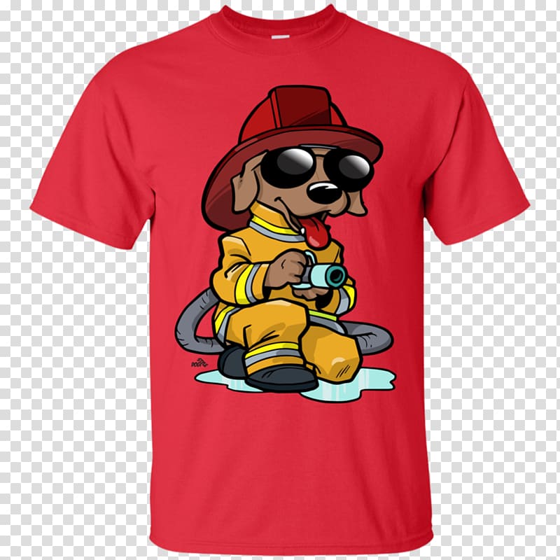 T-shirt Hoodie Clothing Sleeve, Fireman cartoon transparent background PNG clipart