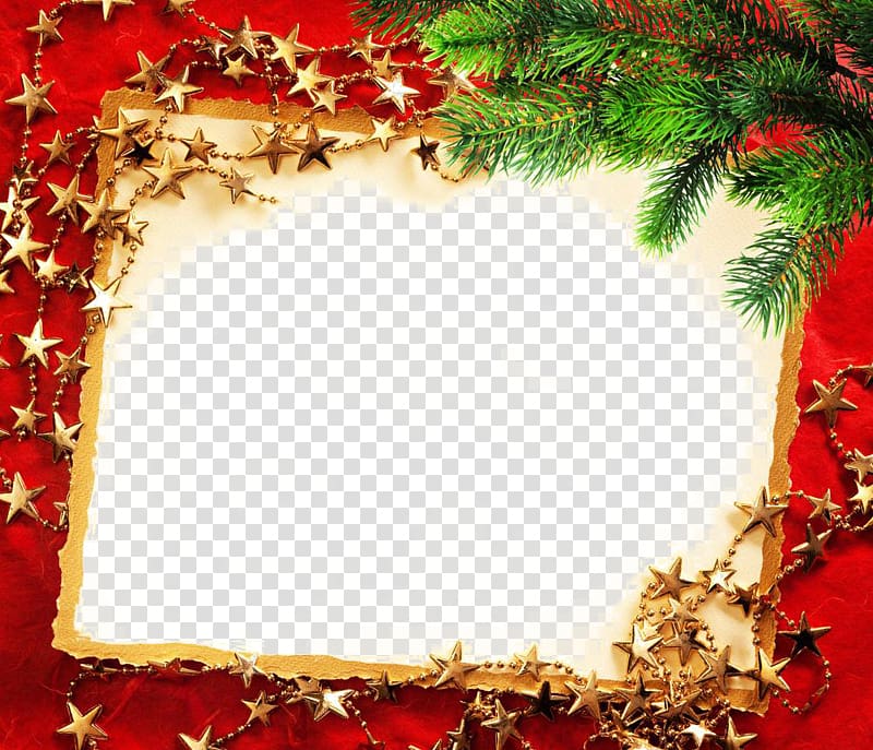 Christmas card Greeting card New Years Day, Shading plant red frame transparent background PNG clipart