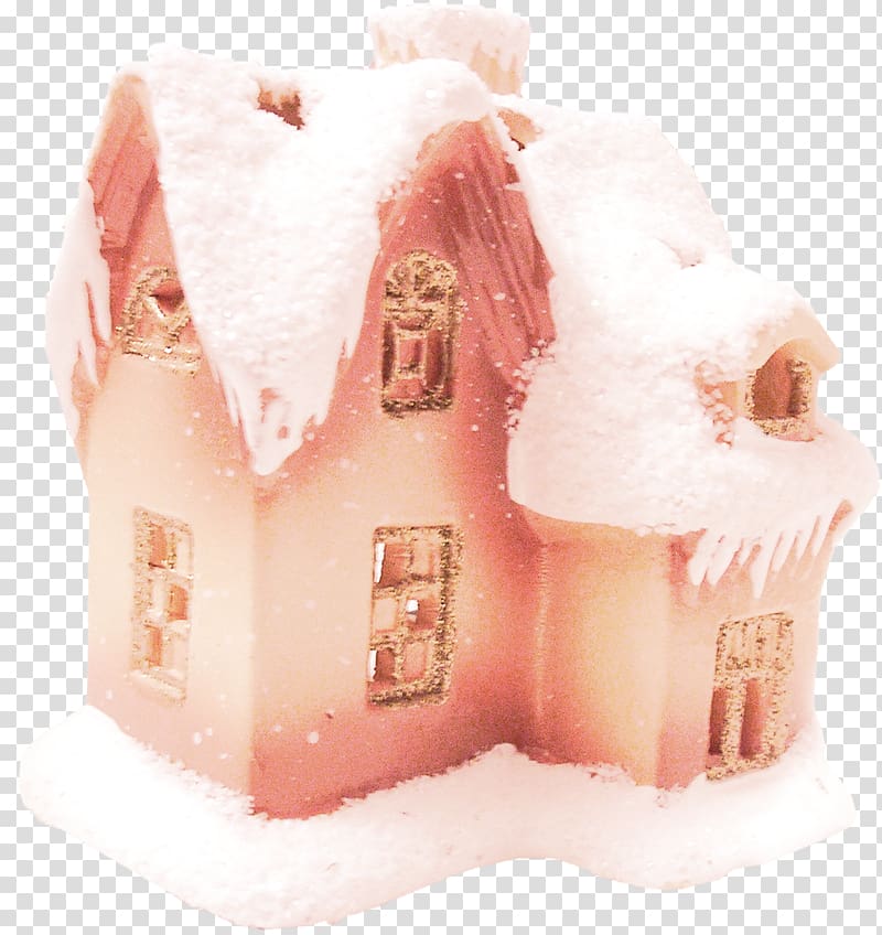 Snowflake , Orange snow house transparent background PNG clipart