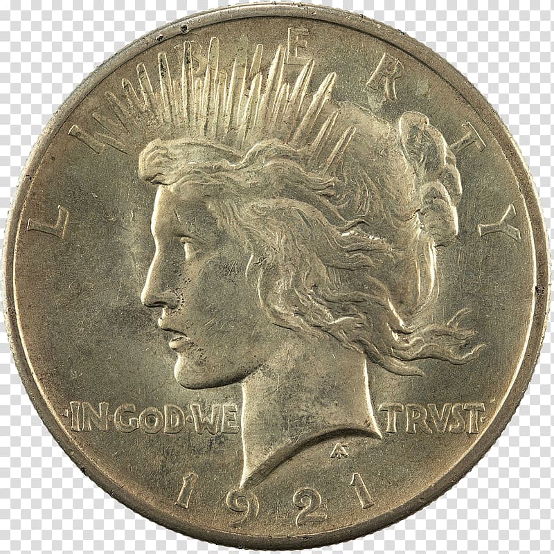 Dime Peace dollar Morgan dollar Dollar coin United States Dollar, Peace Dollar transparent background PNG clipart