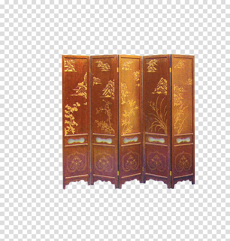 Middle Ages Folding screen Designer, Medieval classic mahogany screen transparent background PNG clipart