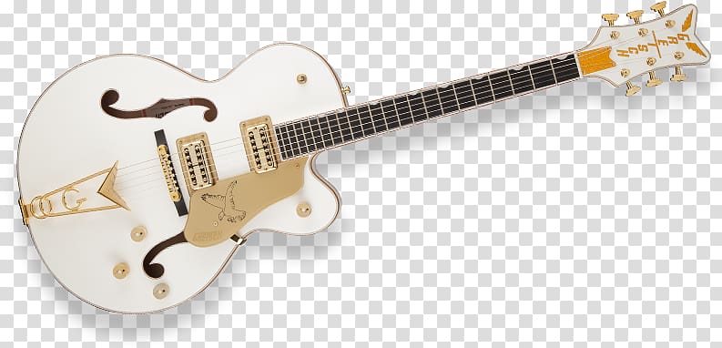 Electric guitar Gretsch White Falcon Cutaway, hollow brick transparent background PNG clipart