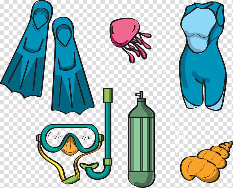 Underwater diving Diving equipment Scuba diving Drawing , Diving equipment transparent background PNG clipart
