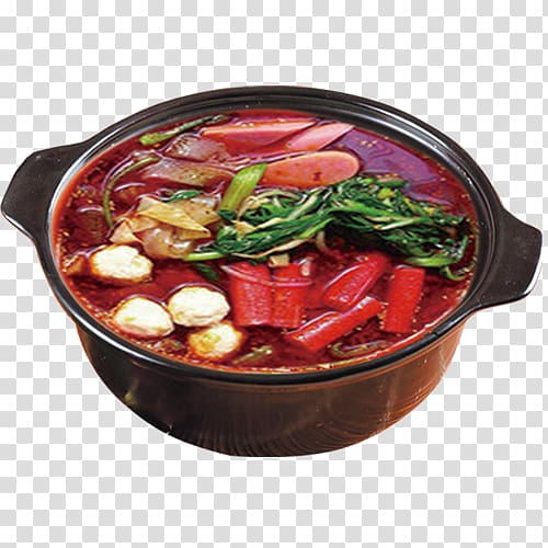 Hot pot Sichuan Malatang Clay pot cooking, Gourmet ham sour powder material transparent background PNG clipart